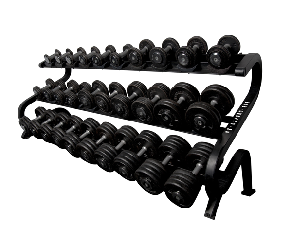 Rack con 30 mancuernas de 1 - 40 Kg.